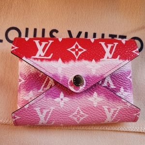 Louis Vuitton Kirigami Escale Pouch Mini Red Pink Giant Monogram Coin Purse